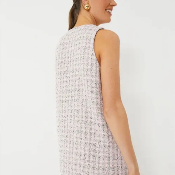 Pink Tweed Sleeveless Dress - Picture 3 of 5